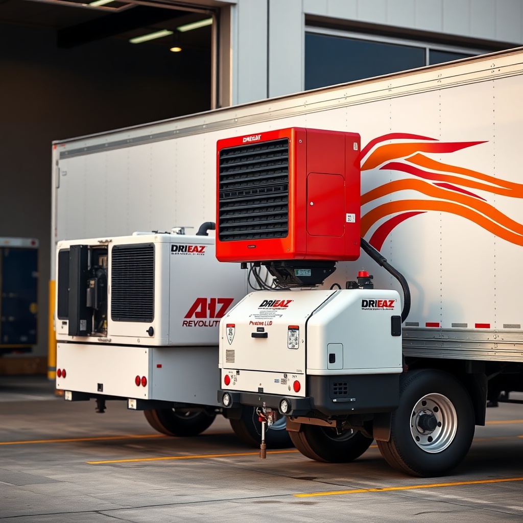 <clean photorealistic photo/illustration of Dri-Eaz F413 Revolution and Phoenix LHL side-b